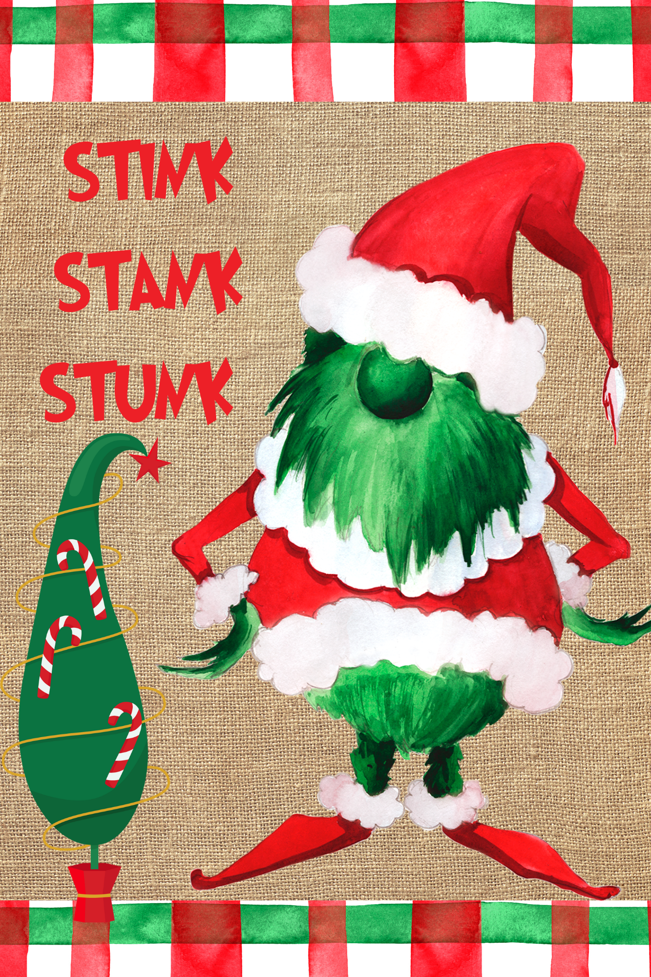Stink Stank Stunk Print Shop Garden Flag  - UV Printed For Outdoor Yard Decor