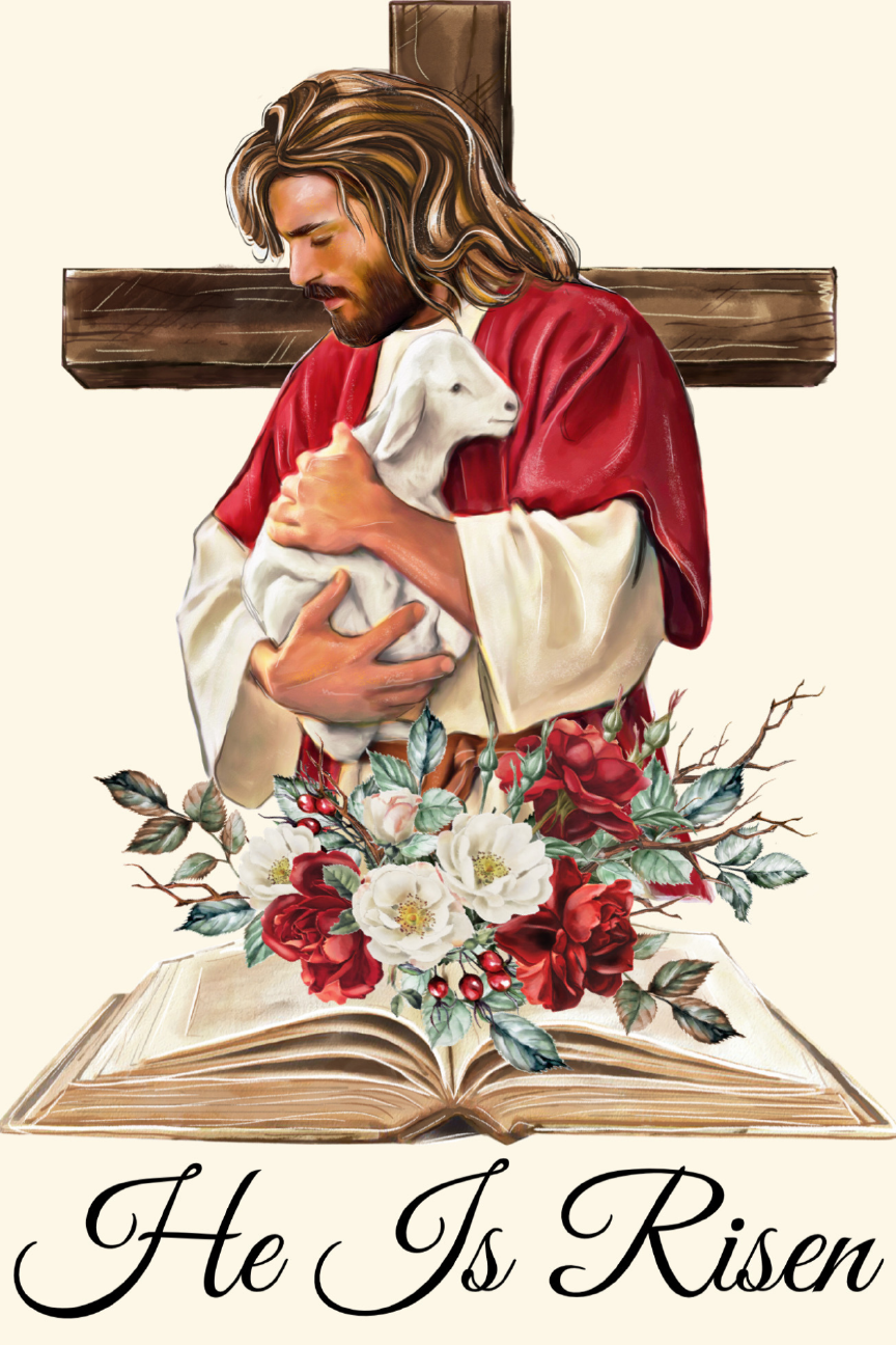 He Is Risen Print Shop Garden Flag  - UV Printed For Outdoor Yard Decor