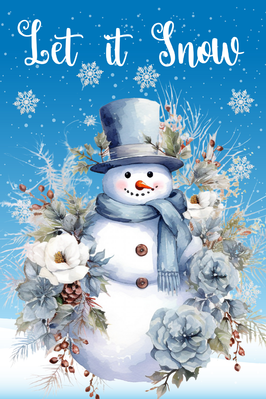Let It Snow Print Shop Garden Flag  - UV Printed For Outdoor Yard Decor