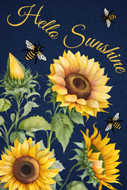 Hello Sunshine Print Shop Garden Flag  - UV Printed For Outdoor Yard Decor