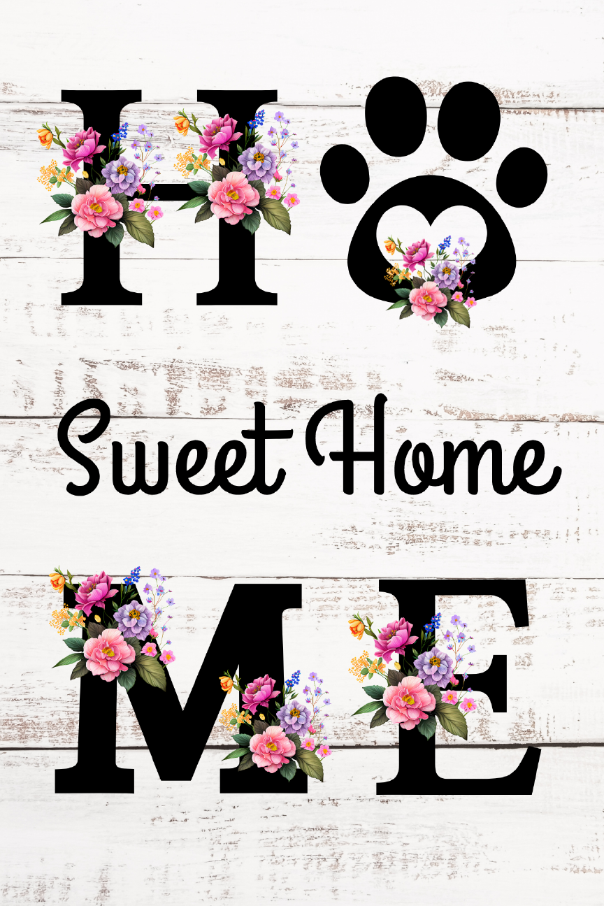 Home Sweet Home Paw Print Shop Garden Flag  - UV Printed For Outdoor Yard Decor