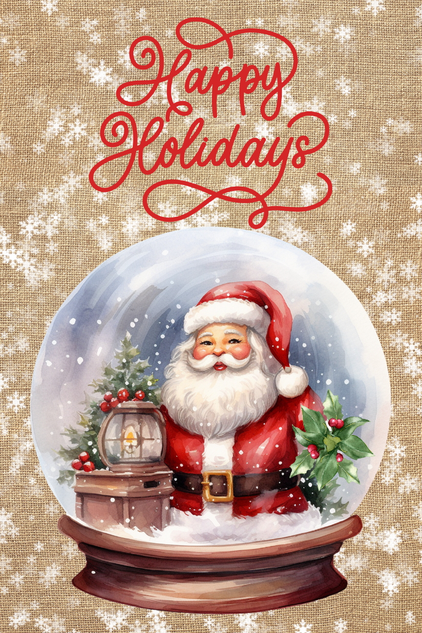 Happy Holidays Print Shop Garden Flag  - UV Printed For Outdoor Yard Decor