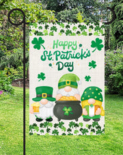 Happy St. Patrick's Day Print Shop Garden Flag  - UV Printed For Outdoor Yard Decor