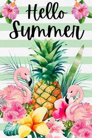 Hello Summer  Print Shop Garden Flag  - UV Printed For Outdoor Yard Decor