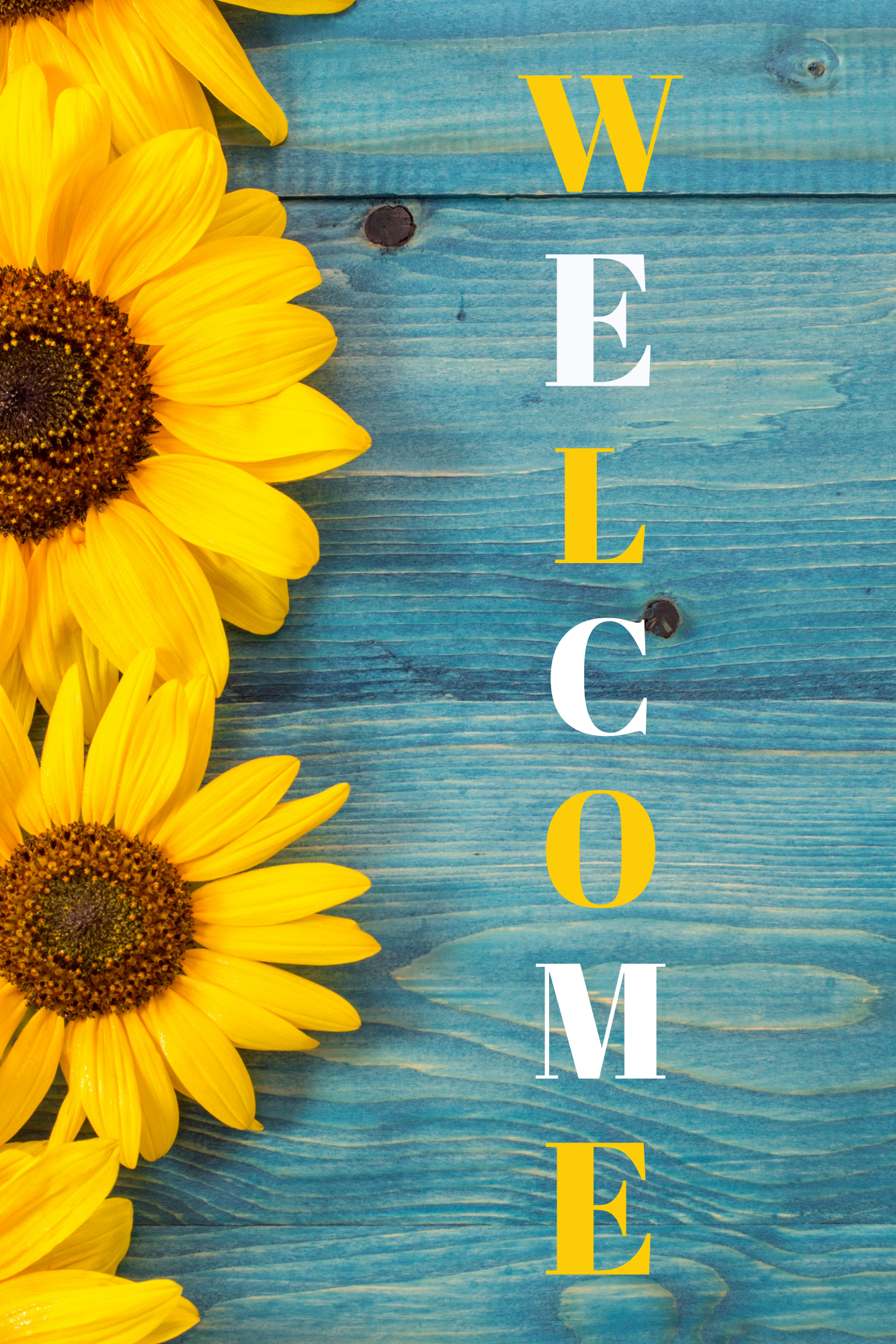 Sunflower Welcome Print Shop Garden Flag  - UV Printed For Outdoor Yard Decor