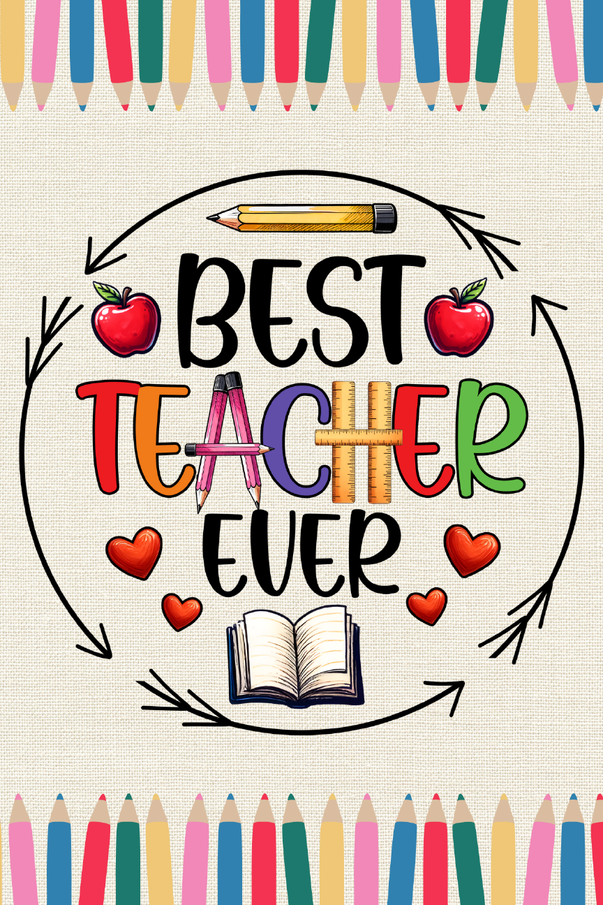 Best Teacher Ever Print Shop Garden Flag  - UV Printed For Outdoor Yard Decor