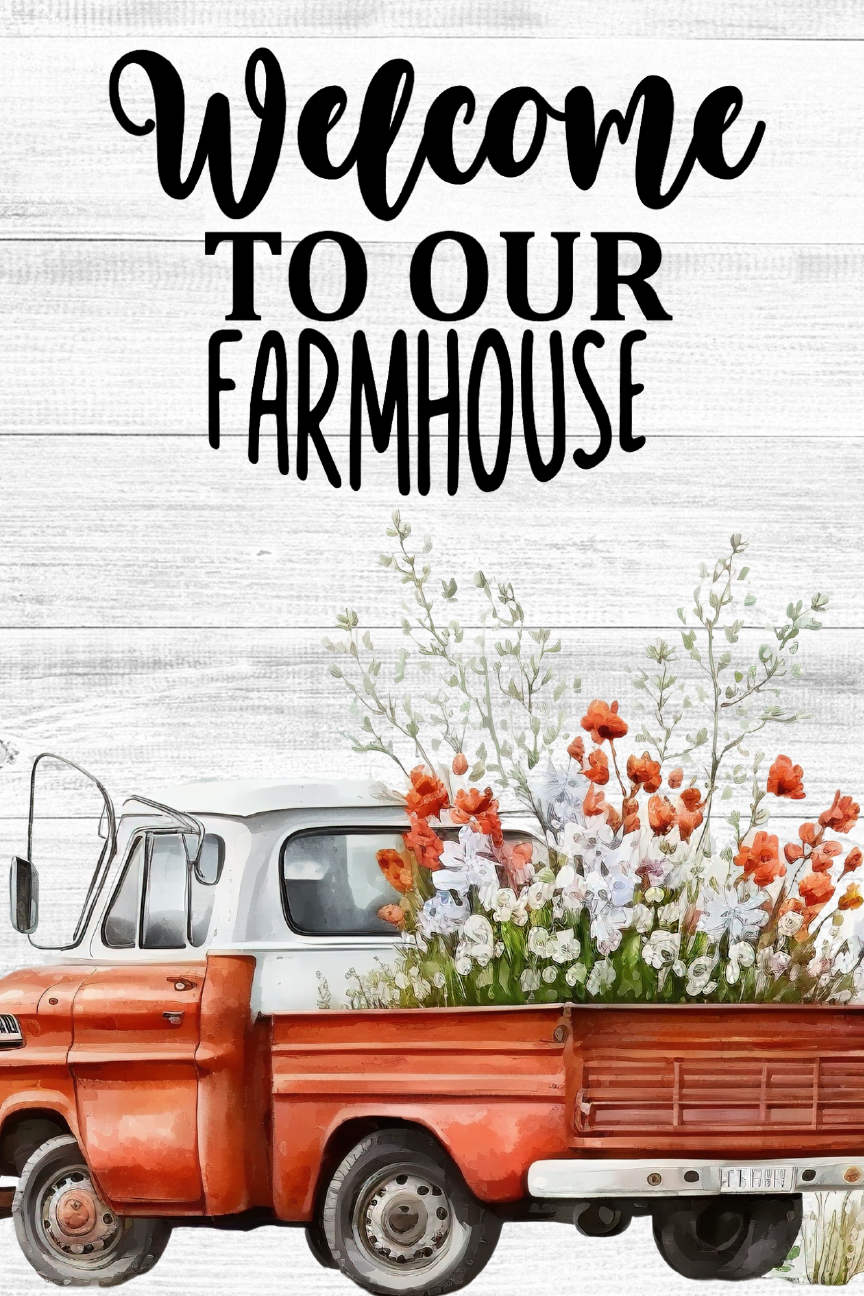 Welcome to Our Farmhouse Print Shop Garden Flag  - UV Printed For Outdoor Yard Decor