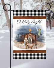 Nativity Scene Print Shop Garden Flag  - UV Printed For Outdoor Yard Decor