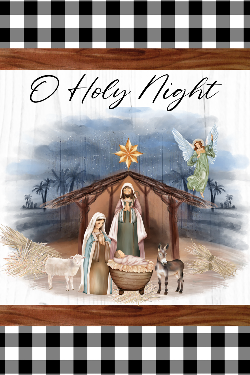 Nativity Scene Print Shop Garden Flag  - UV Printed For Outdoor Yard Decor