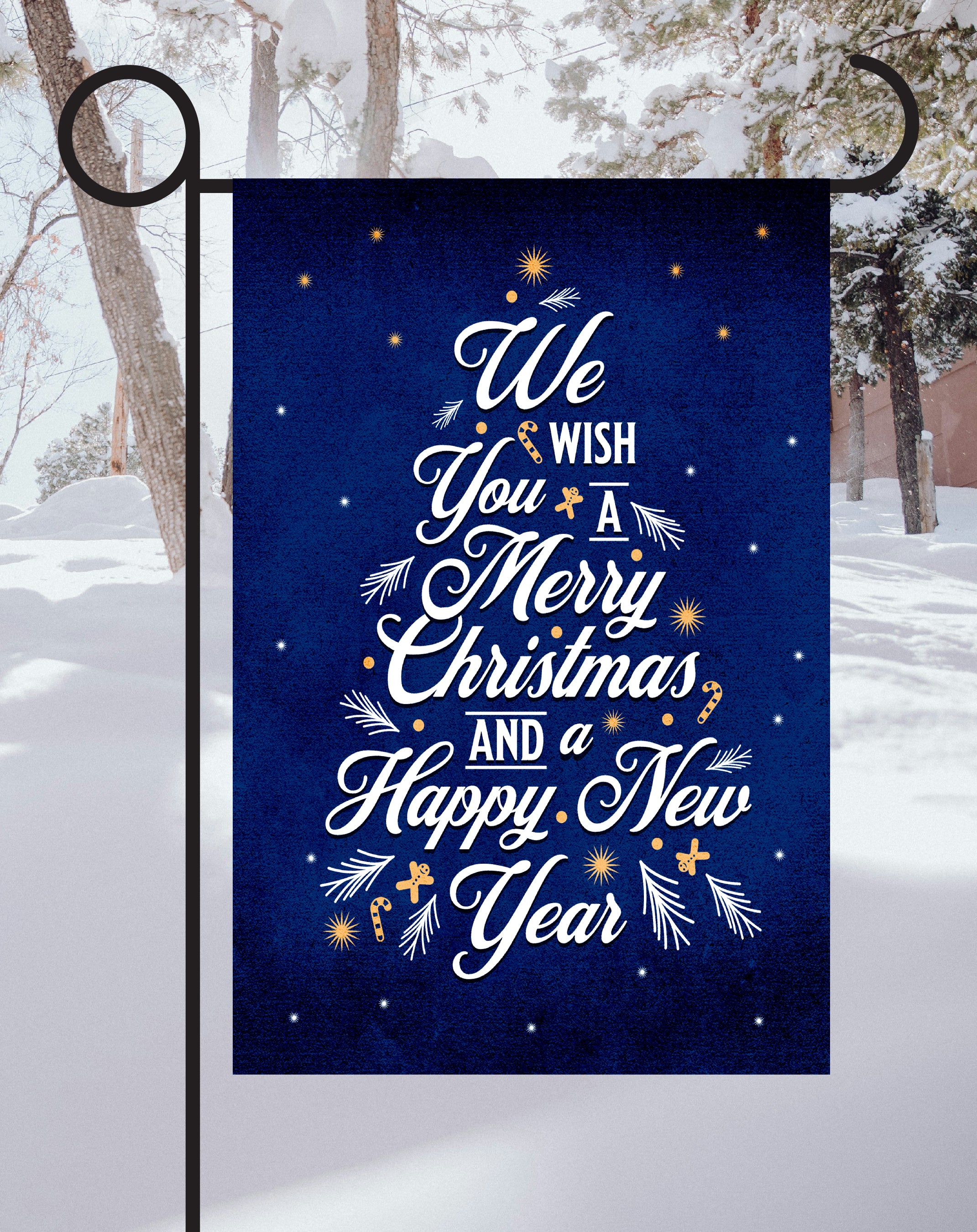 Christmas New Year Print Shop Garden Flag  - UV Printed For Outdoor Yard Decor