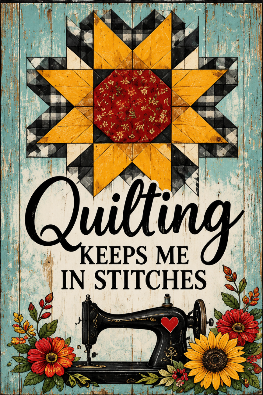 Print Shop Quilting Garden Flag  - UV Printed For Outdoor Yard Decor