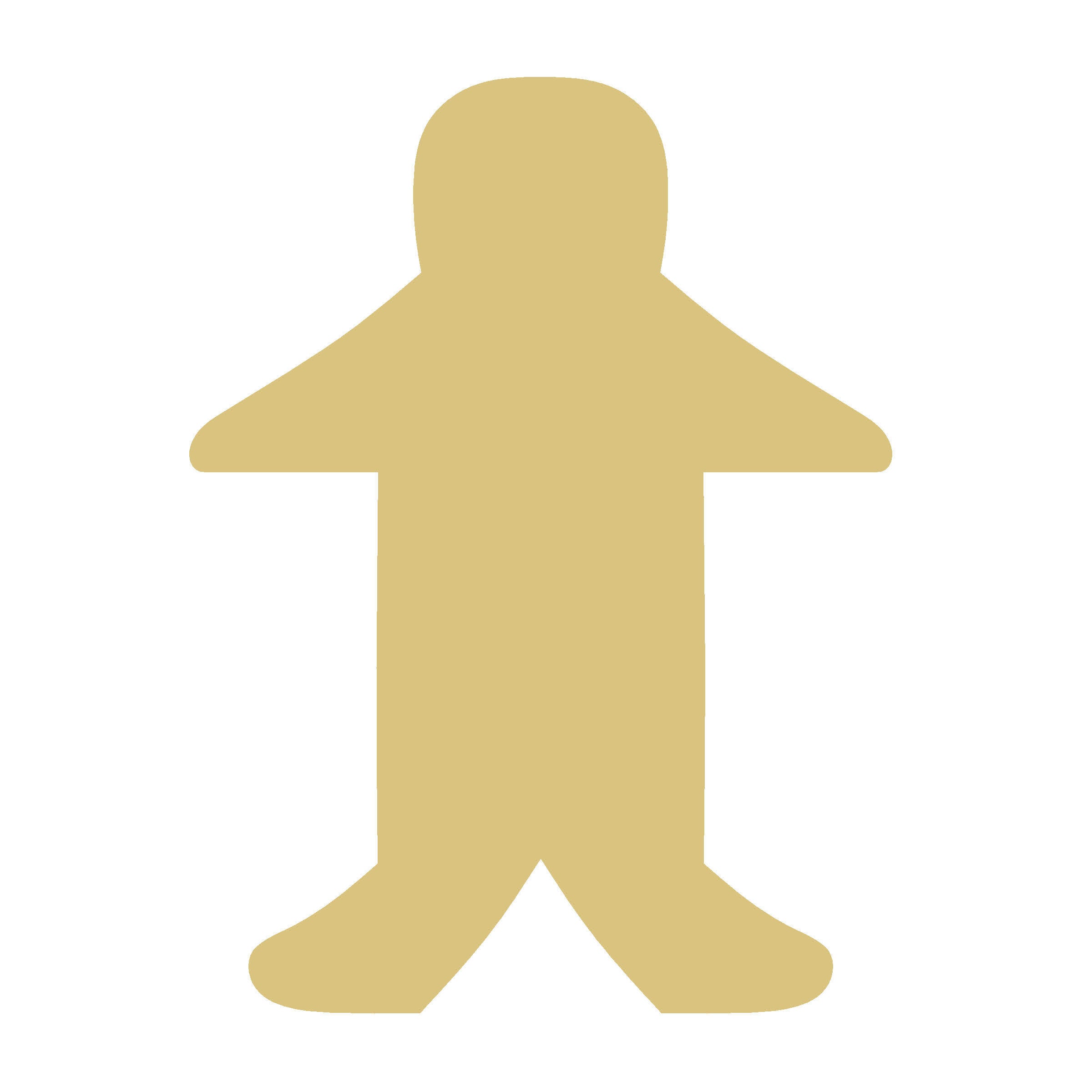 Basic Shape Gingerbreadman MDF Cutout Gingerbreadman Silhouette - Unfinished For DIY
