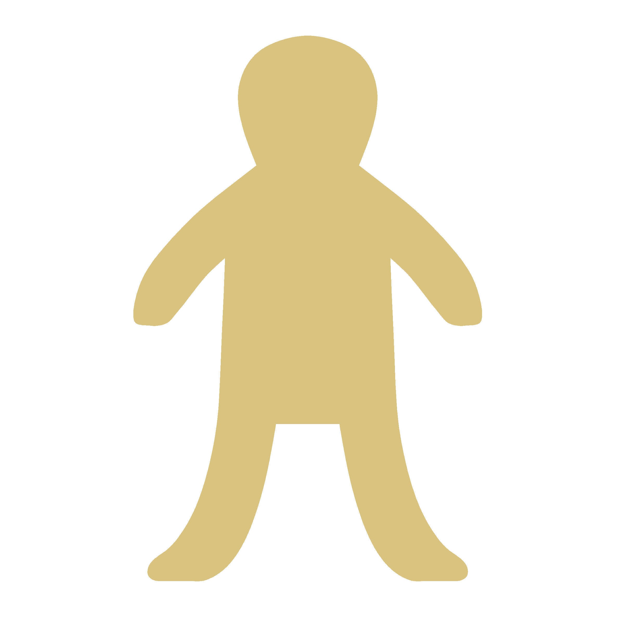 Basic Shape Laser Cut Gingerbreadman MDF Cutout Holiday Silhouette - Unfinished For DIY