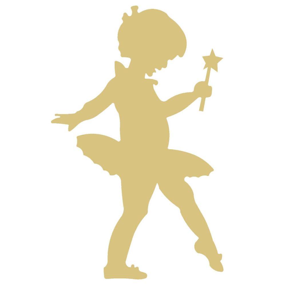 Basic Shape Girl MDF Cutout Girl Holding A Wand - Unfinished For DIY