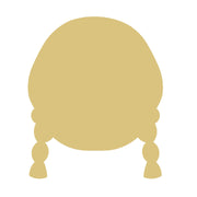 Basic Shape Girl Head MDF Cutout Braided Pigtails Silhouette - Unfinished For DIY