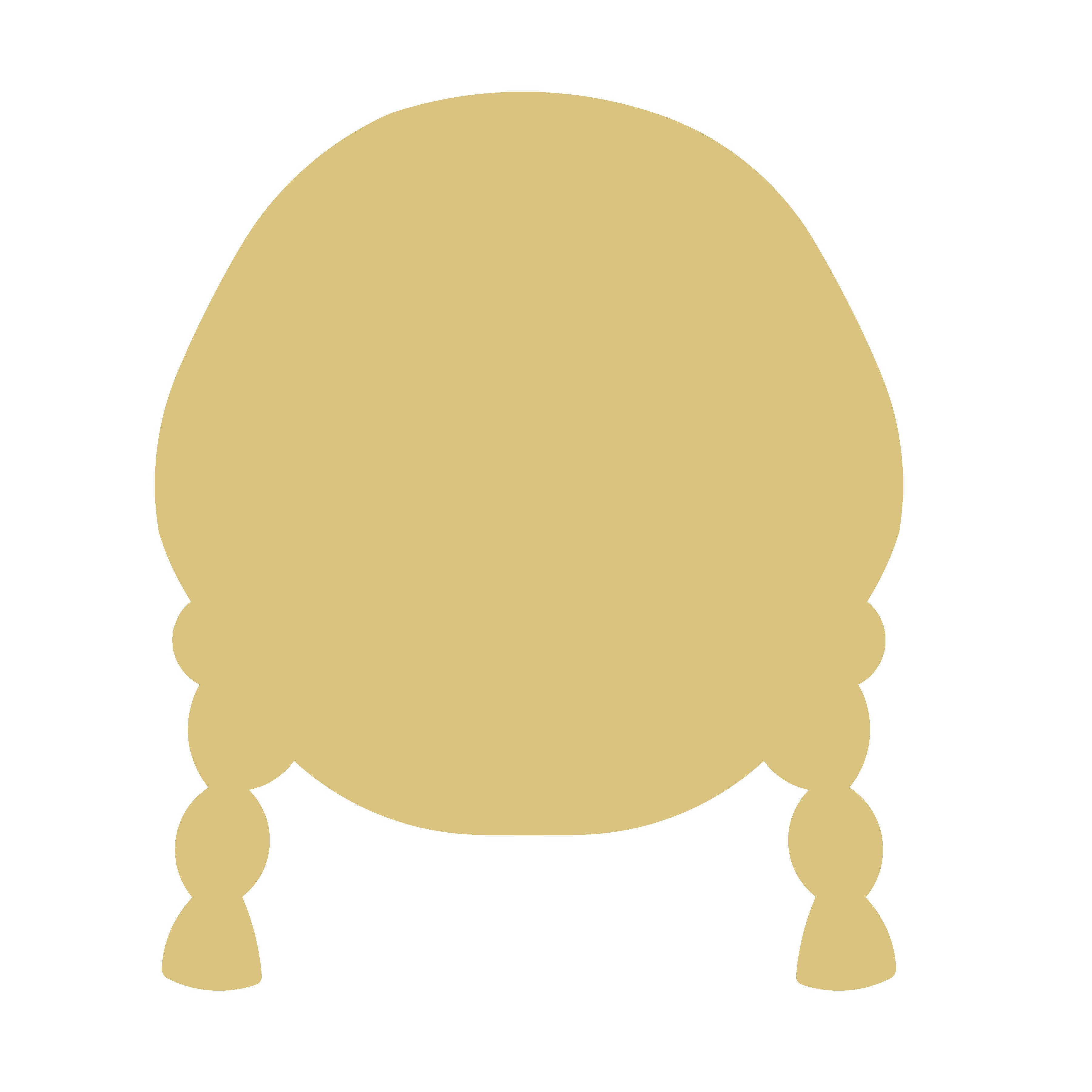 Basic Shape Girl Head MDF Cutout Braided Pigtails Silhouette - Unfinished For DIY
