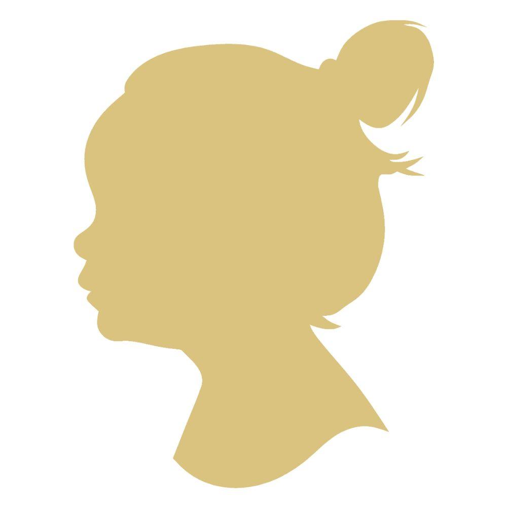 Basic Shape Girl Head MDF Cutout Silhouette Style 3 - Unfinished For DIY