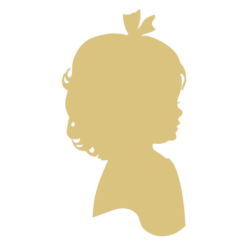 Basic Shape Girl Head MDF Cutout Profile Silhouette Style 6 - Unfinished For DIY