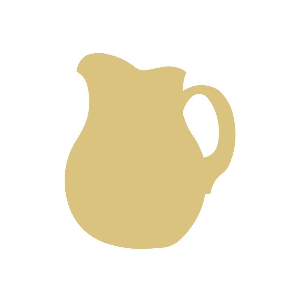 Basic Shape Pitcher MDF Cutout Pitcher Silhouette - Unfinished For DIY