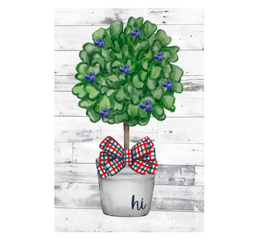 GRACIE MAE GIFTS TOPIARY WITH PLAID RIBBON