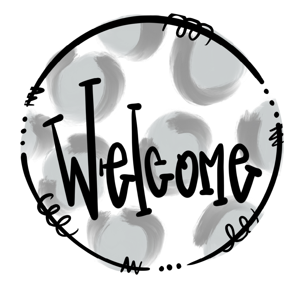 GRACIE MAE GIFTS CIRCLE WELCOME WITH BLUE DOTS