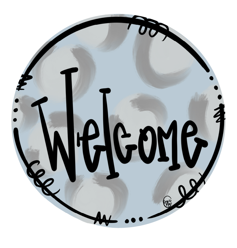 GRACIE MAE GIFTS CIRCLE WELCOME WITH FADED DOTS