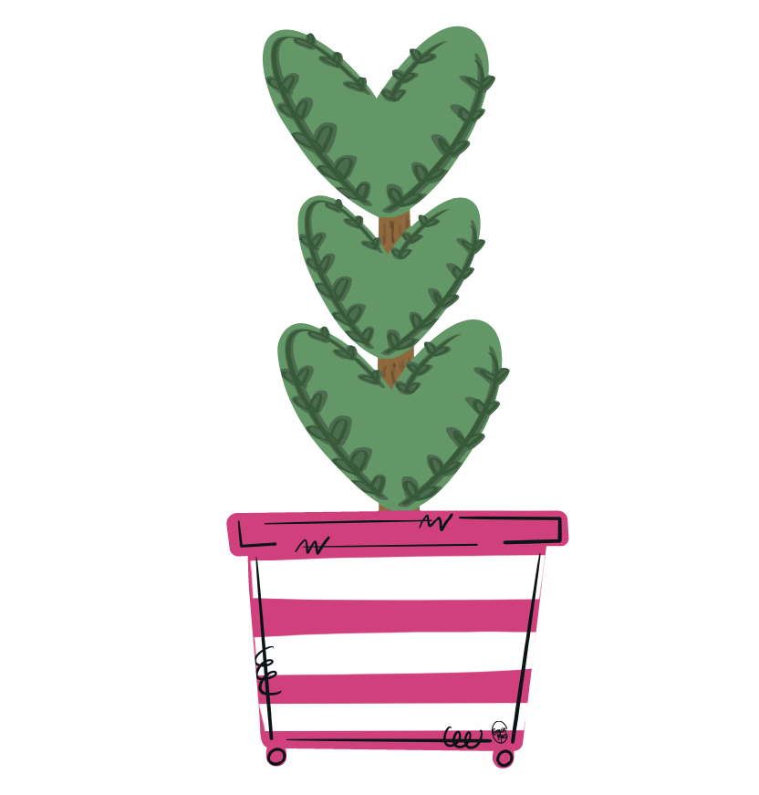 GRACIE MAE GIFTS HEART PLANT IN STRIPED PLANTER