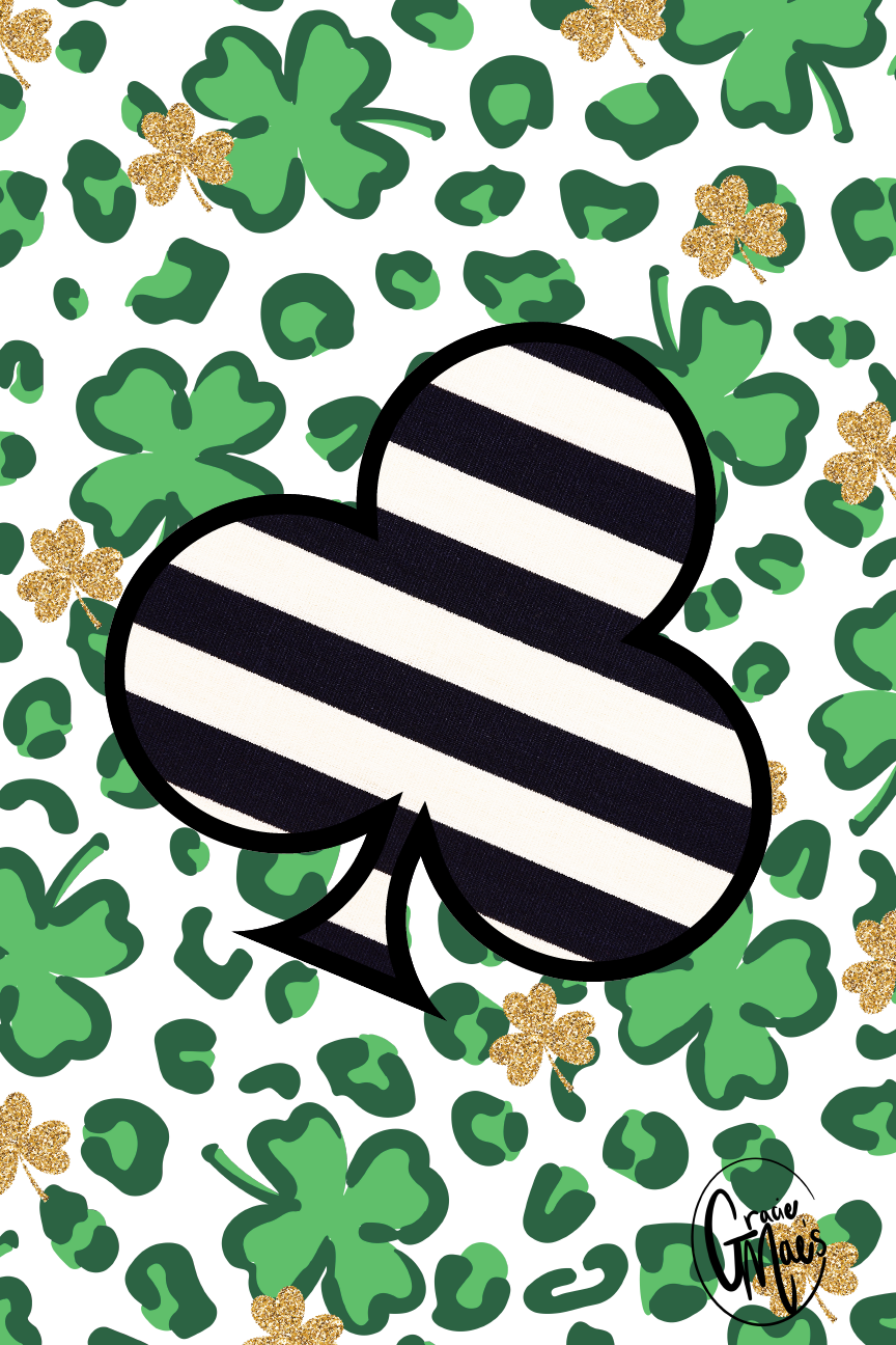 GRACIE MAE GIFTS STRIPED SHAMROCK WITH GREEN BACKGROUND
