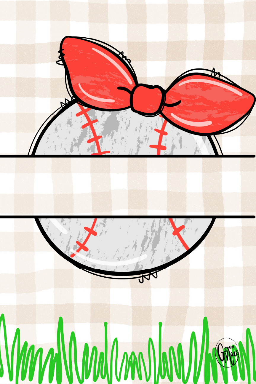 GRACIE MAE GIFTS BASEBALL WITH RED BOW