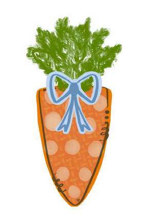 GRACIE MAE GIFTS CARROT WITH BLUE BOW