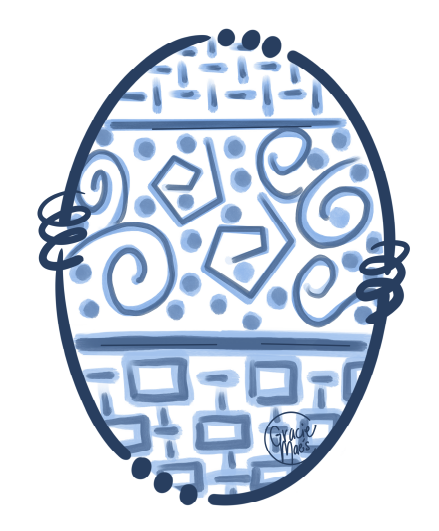 GRACIE MAE GIFTS BLUE PRINT EGG