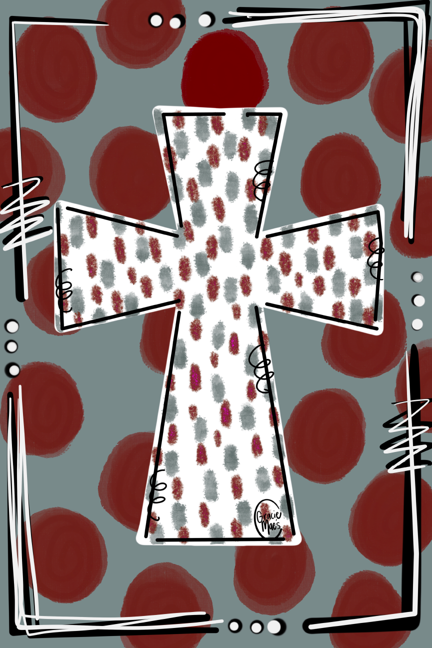 GRACIE MAE GIFTS CROSS IN COLORS GRAY AND MAROON