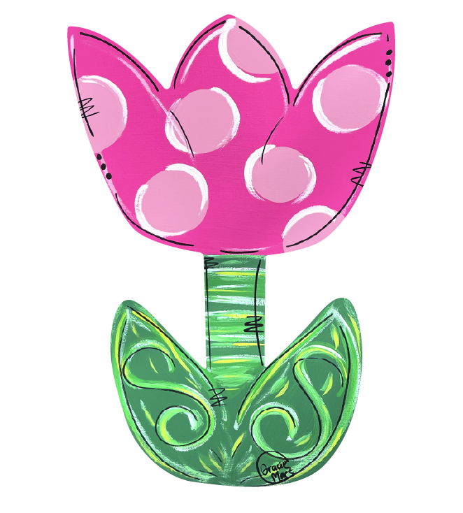 GRACIE MAE GIFTS PINK TULIPS WITH DOTS