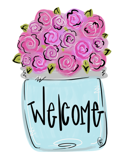 GRACIE MAE GIFTS WELCOME JAR WITH FLOWERS