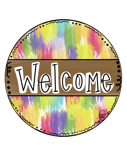 GRACIE MAE GIFTS COLORFUL CIRCLE WELCOME