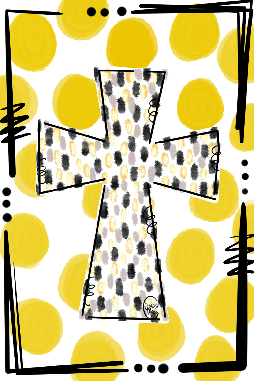 GRACIE MAE GIFTS YELLOW AND BLACK CROSS