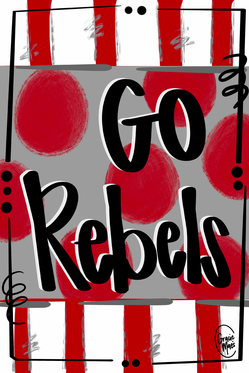 GRACIE MAE GIFTS GO REBELS RED AND BLACK