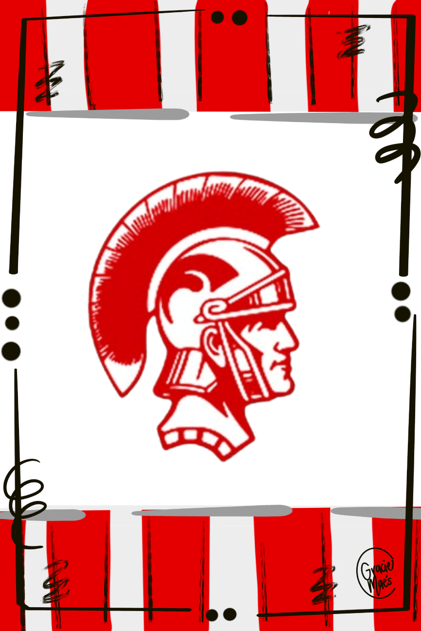 GRACIE MAE GIFTS RED AND WHITE WARRIOR HEAD