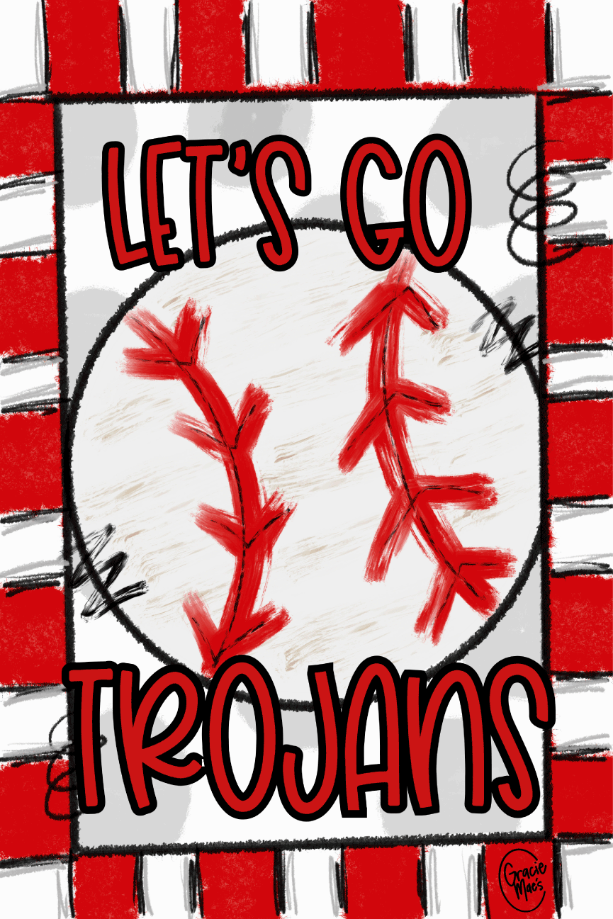 GRACIE MAE GIFTS LETS GO TROJANS BASEBALL