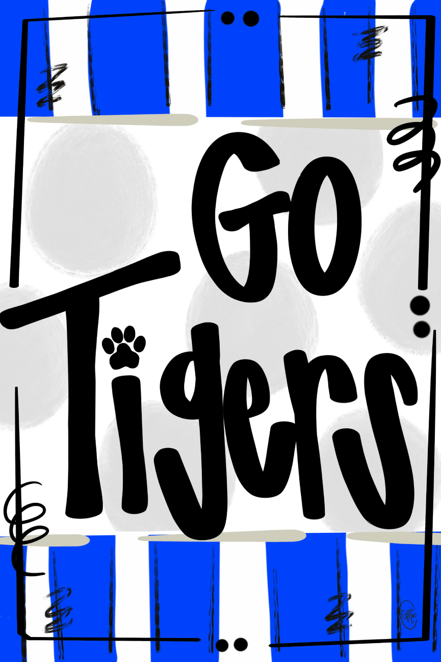 GRACIE MAE GIFTS GO TIGERS BLUE AND WHITE