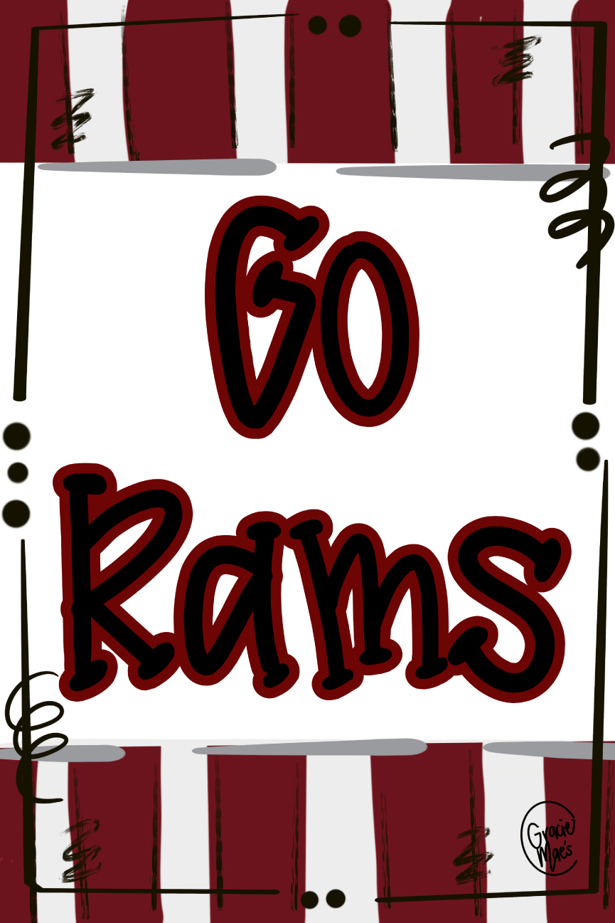 GRACIE MAE GIFTS RED AND BLACK GO RAMS