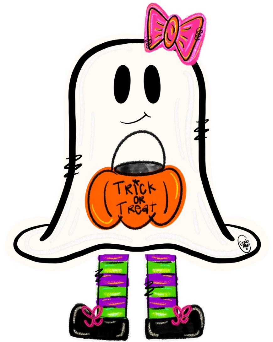GRACIE MAE GIFTS GHOST WITH PINK BOW