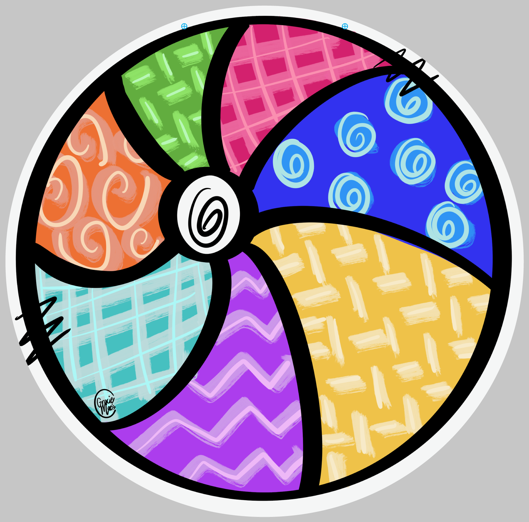 GRACIE MAE GIFTS BRIGHT COLORFUL BEACHBALL