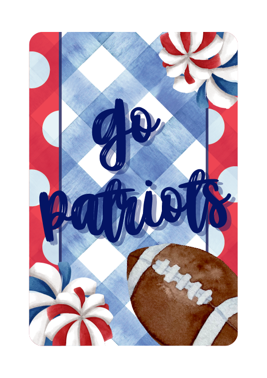 GRACIE MAE GIFTS GO PATRIOTS WITH RED BORDER