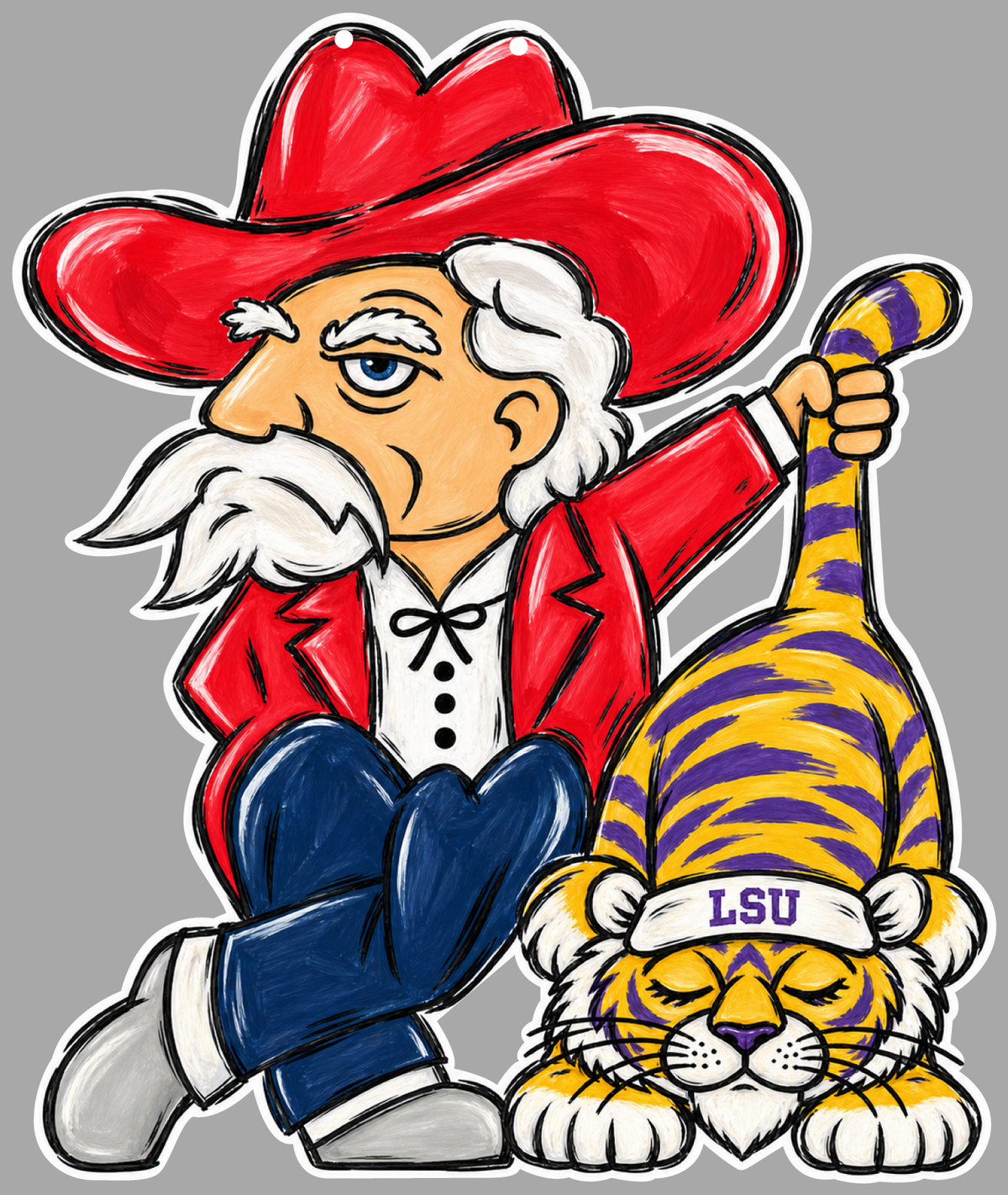 GRACIE MAE GIFTS GENERAL HOLDING A TIGAR BY THE TAIL