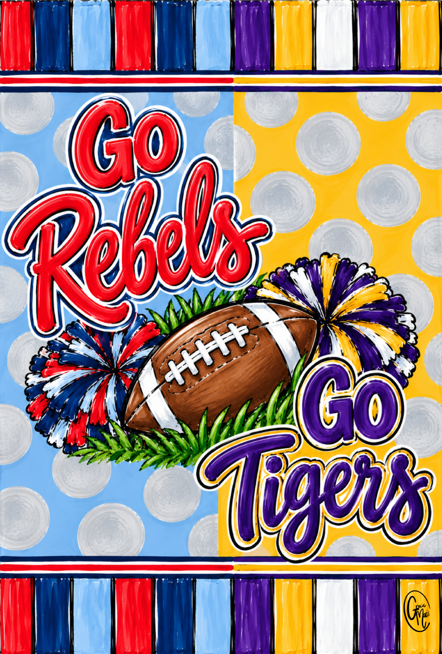 GRACIE MAE GIFTS GO REBELS ON THE LEFT AND GO TIGERS ON THE RIGHT