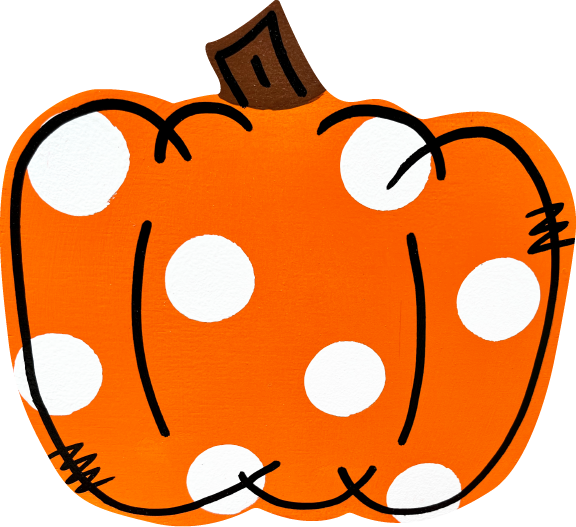 GRACIE MAE GIFTS PUMPKIN WITH PLAIN WHITE DOTS