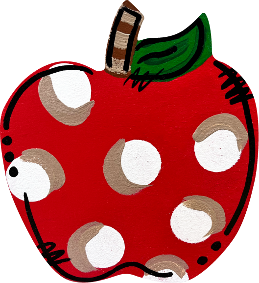 GRACIE MAE GIFTS APPLE WITH WITH DOTS AND BROWN SHADING