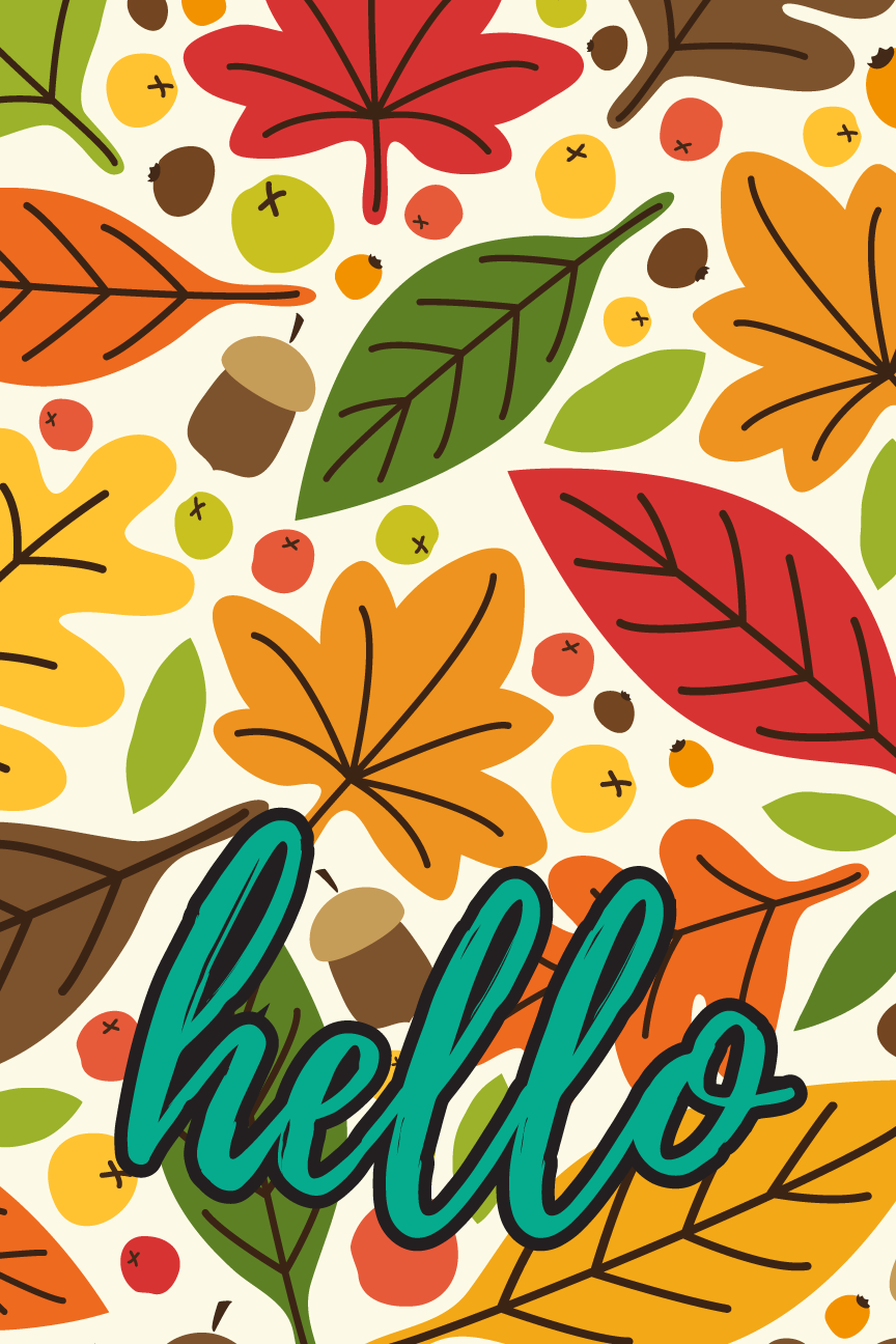 GRACIE MAE GIFTS HELLO WITH FALL LEAVES AND ACORNS