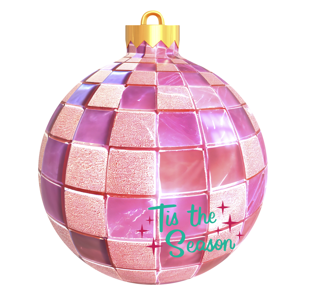 GRACIE MAE GIFTS TIS THE SEASON PINK DISCO BALL